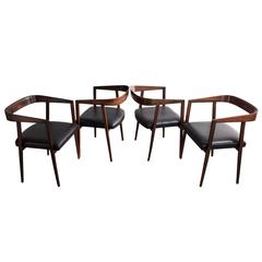 Set of Four Chairs by Joaquim Tenreiro, Brazil, 1960s 8
