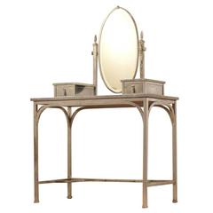 Attributed to Michel Dufet Polished Zinc and Grey Turquin Marble Vanity Table