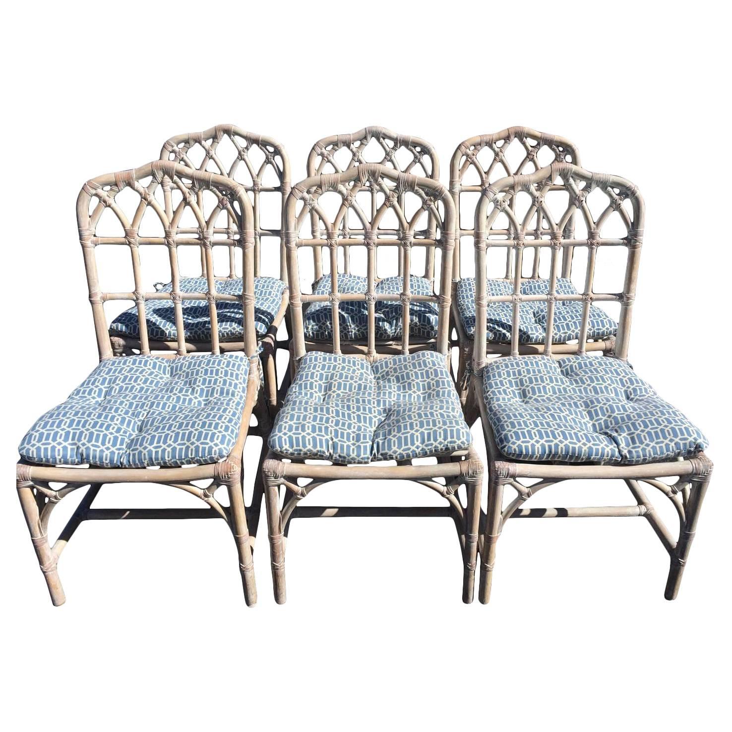 McGuire Bamboo Chinese Chippendale chairs