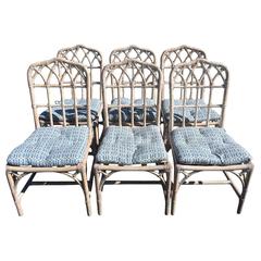 Chaises chinoises Chippendale en bambou McGuire