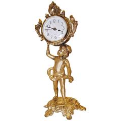 Antique Cherub Clock, Desk Accessory, Vanity Accessory, Valentine gift