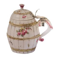 Mennecy Mustard Pot with Later Silver Plated Spoon, French, circa 1740 2