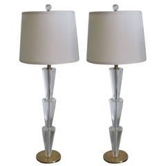 Pair of Italian Modern Neoclassical Table Lamps in the Style of Fontana Arte 3