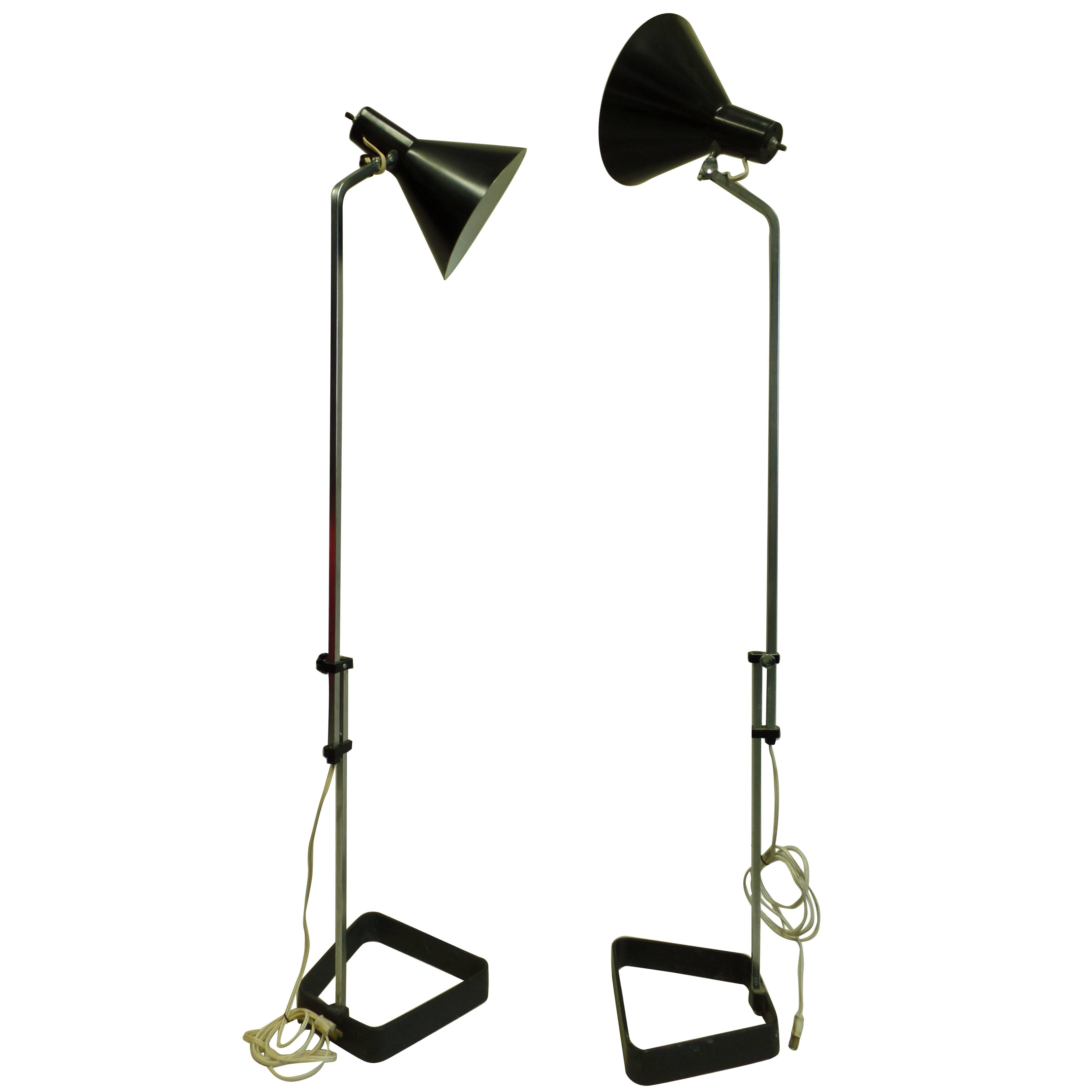 Pair Of Scandinavian Mid Century Modern Height Adjustable Floor Lamps For Pair Of Scandinavian Mid Century Modern Height Adjustable Floor Lamps For