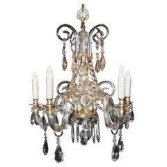 Early 20th C French Baccarat-Quality Crystal and Bronze Doré Chandelier
