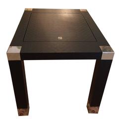 Sophisticated Black Matte Fabric Wrapped Game Table