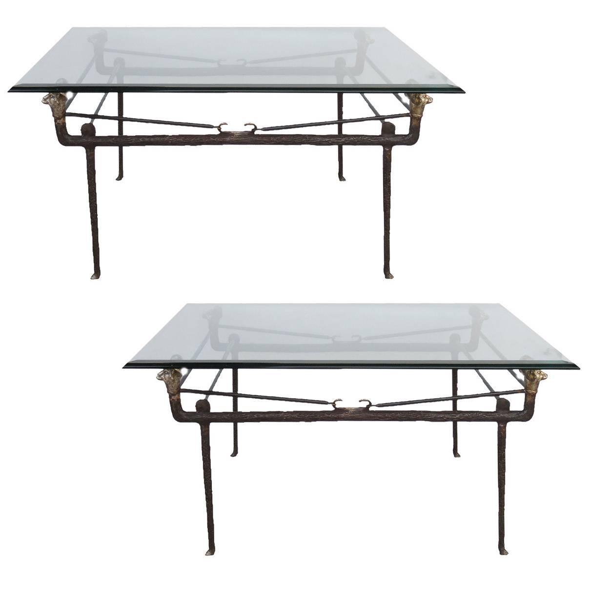 Fantastic Pair of Bronze Cocktail Tables in the Style of Giacometti