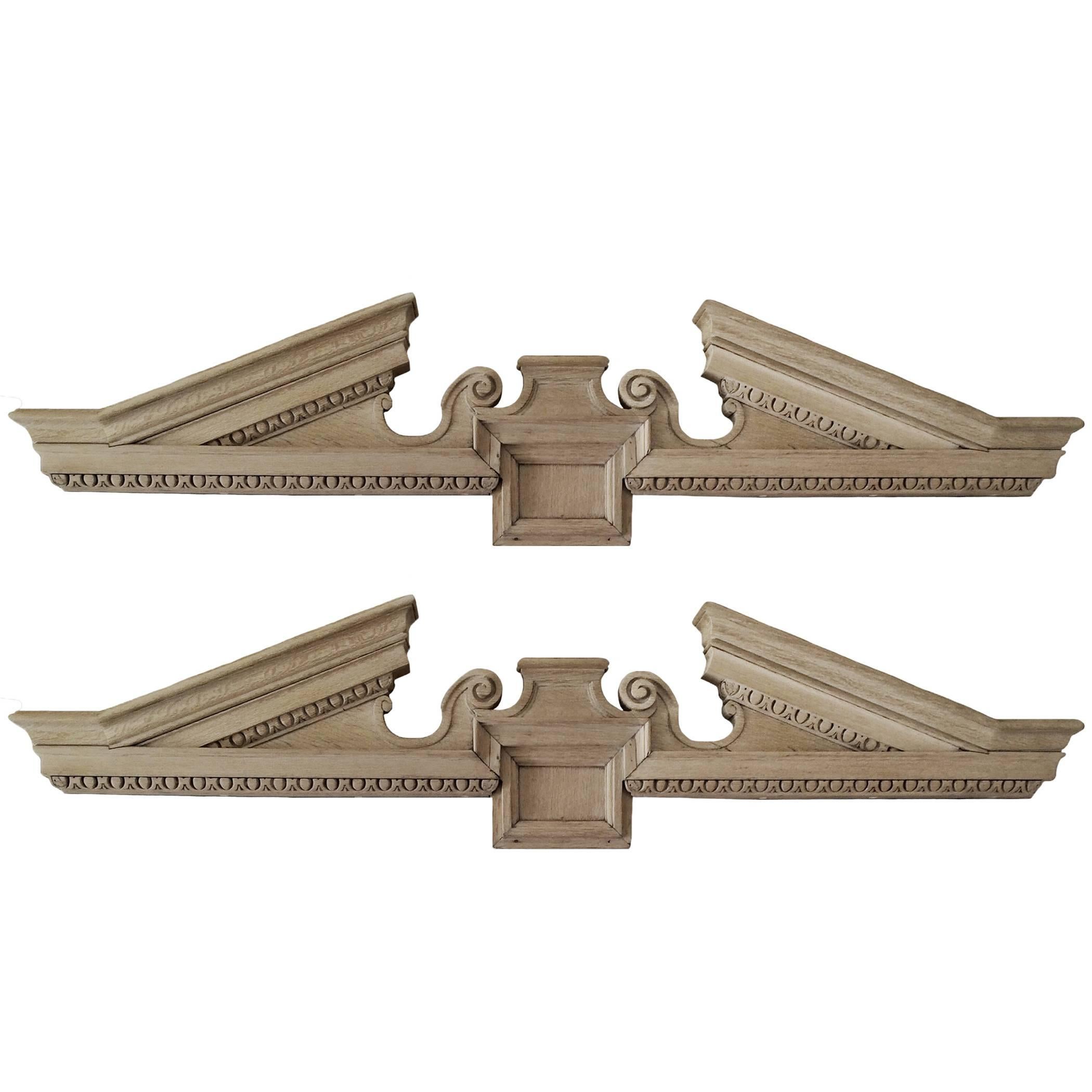 Pair of Architectural Overdoor Pediments For Sale