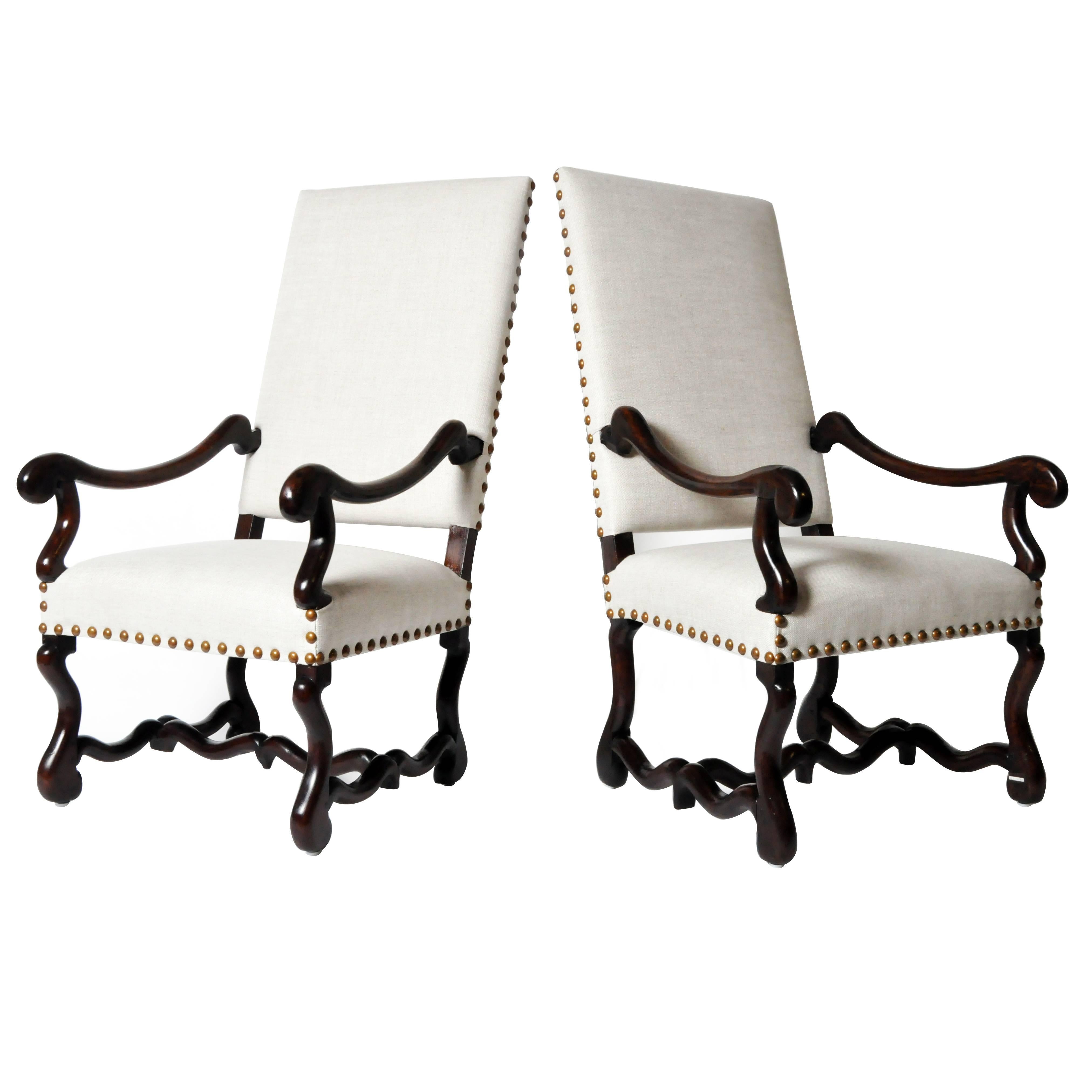 Pair of Louis XIII Style Fauteuils