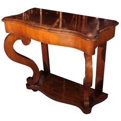 Serpentine Console Table of Mahogany