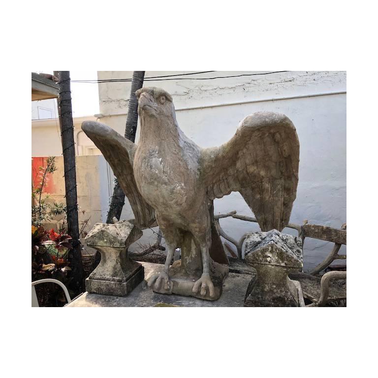 Very Large Cement Eagle Garden Ornament For Sale at 1stDibs