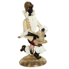 Venetian Handblown Glass Blackamoor Candlestick 1