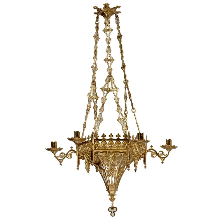 Large Gothic Revival Chandelier, France, 1940s For Sale at 1stdibs