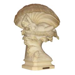 Italian Carved Alabaster Figure of the Birth of Venus by Umberto Stiaccini