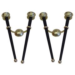Pair of French Modern Neoclassical Wall Sconces, circle of Andre Arbus 4