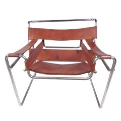 Marcel Breuer Wassily Style Leather Strap Chair