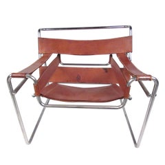 Marcel Breuer Wassily Style Leather Strap Chair