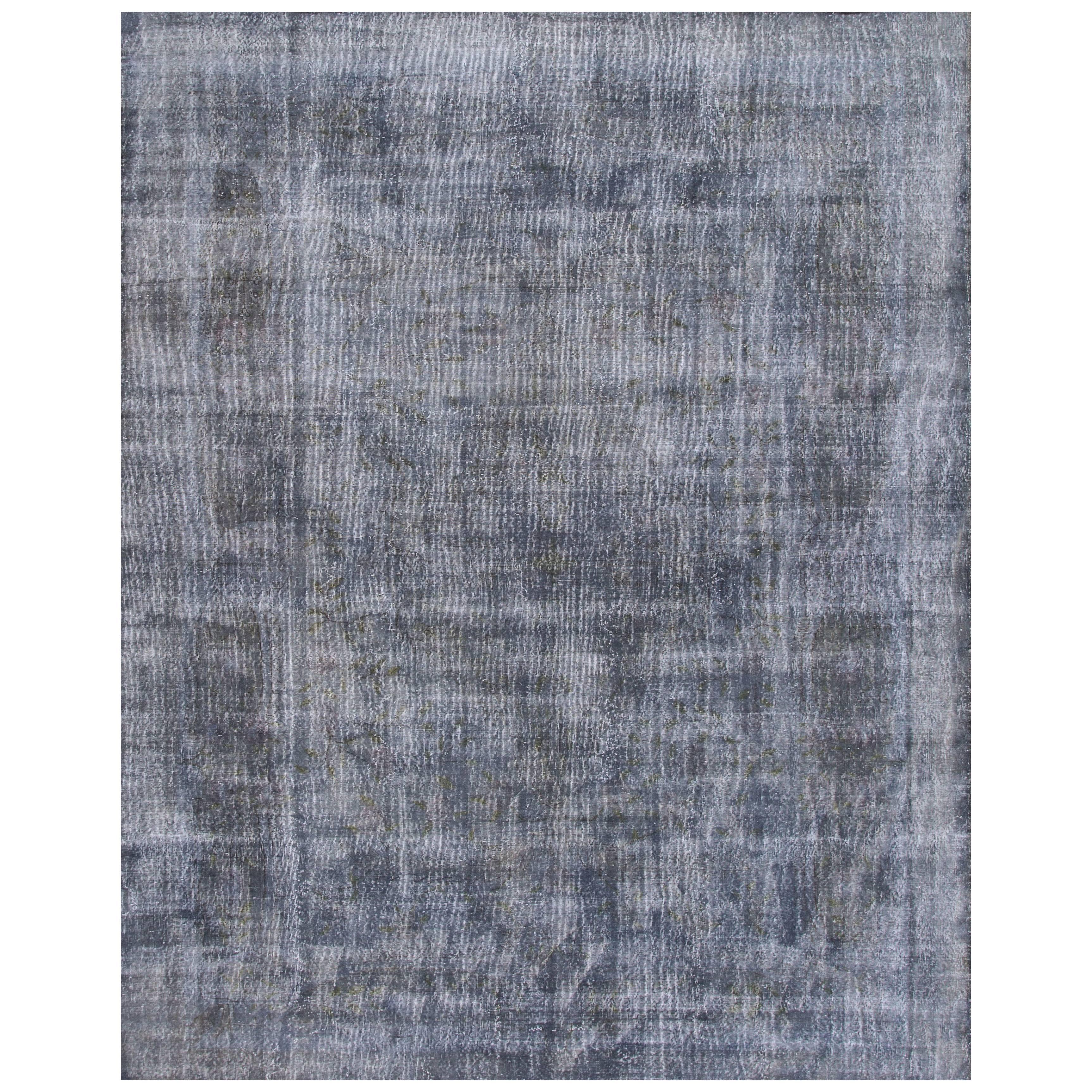 Large Vintage Grey Overdyed Rug, 10.02x13.01