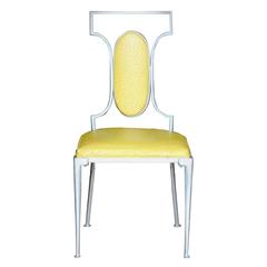 Set of Six Cast Aluminium and Faux Ostrich Leather Chairs, 1960