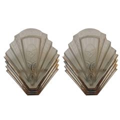 French Art Deco Wall Sconces by Frontisi 8