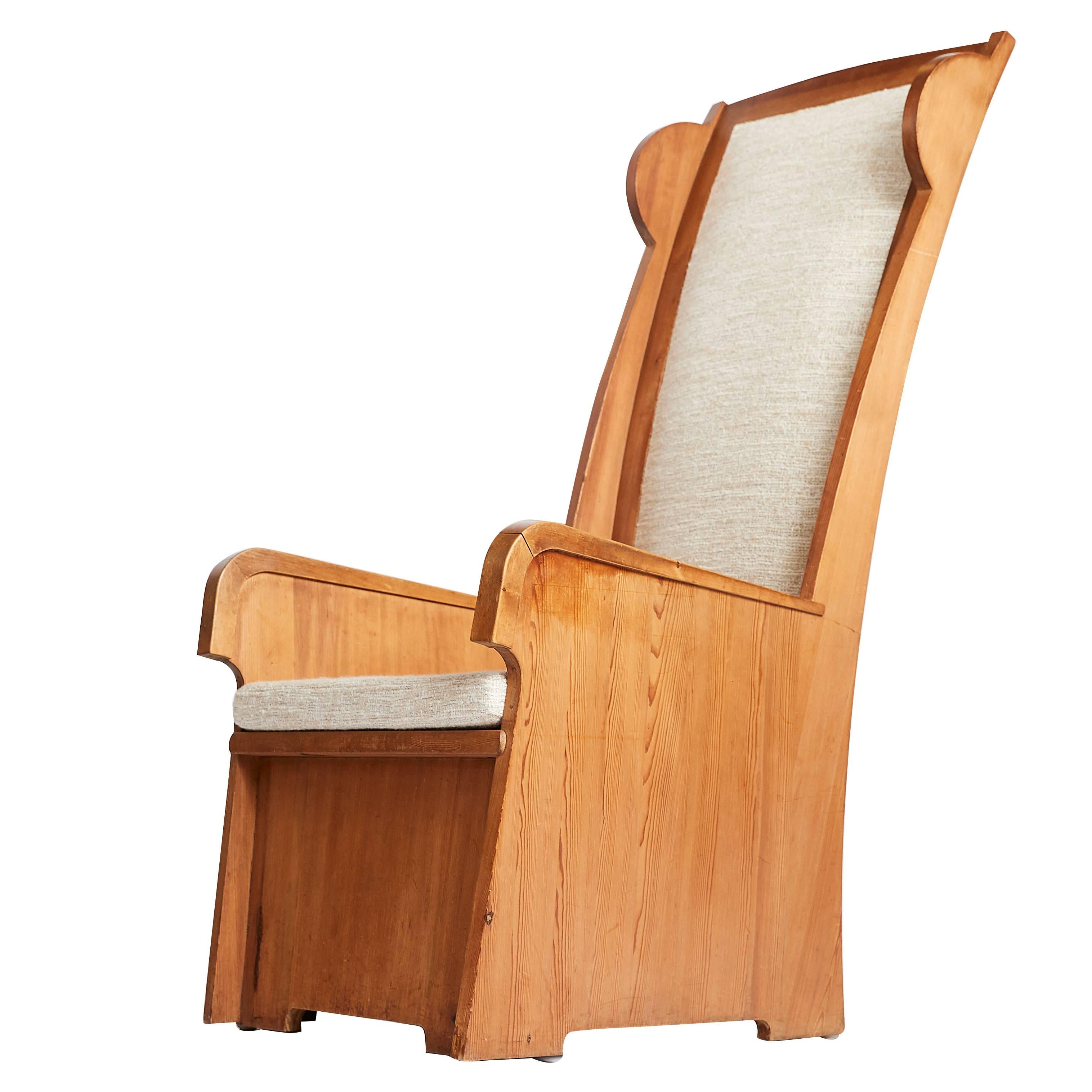 Winged-back Armchair, David Blomberg, circa 1940 For Sale