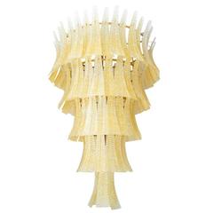 Monumental Italian Murano Glass Cascade Chandelier by Barovier e Toso