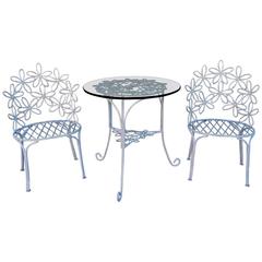 Used Charming Wrought Iron Patio Chairs and Table