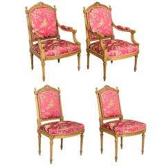 Vintage Suite of Four Louis XVI Style Chairs