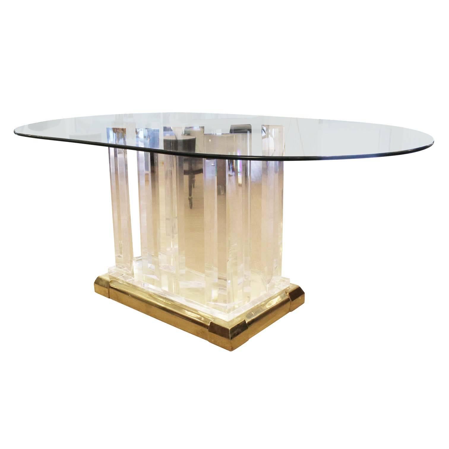 Lucite Dining Table in the Style of Jeffrey Bigelow