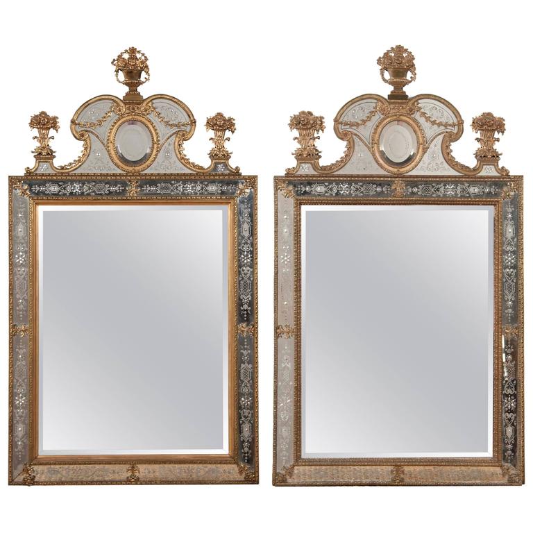 Matched Pair Of Swedish Mirrors After The Model By Gustav Precht For Matched Pair Of Swedish Mirrors After The Model By Gustav Precht For