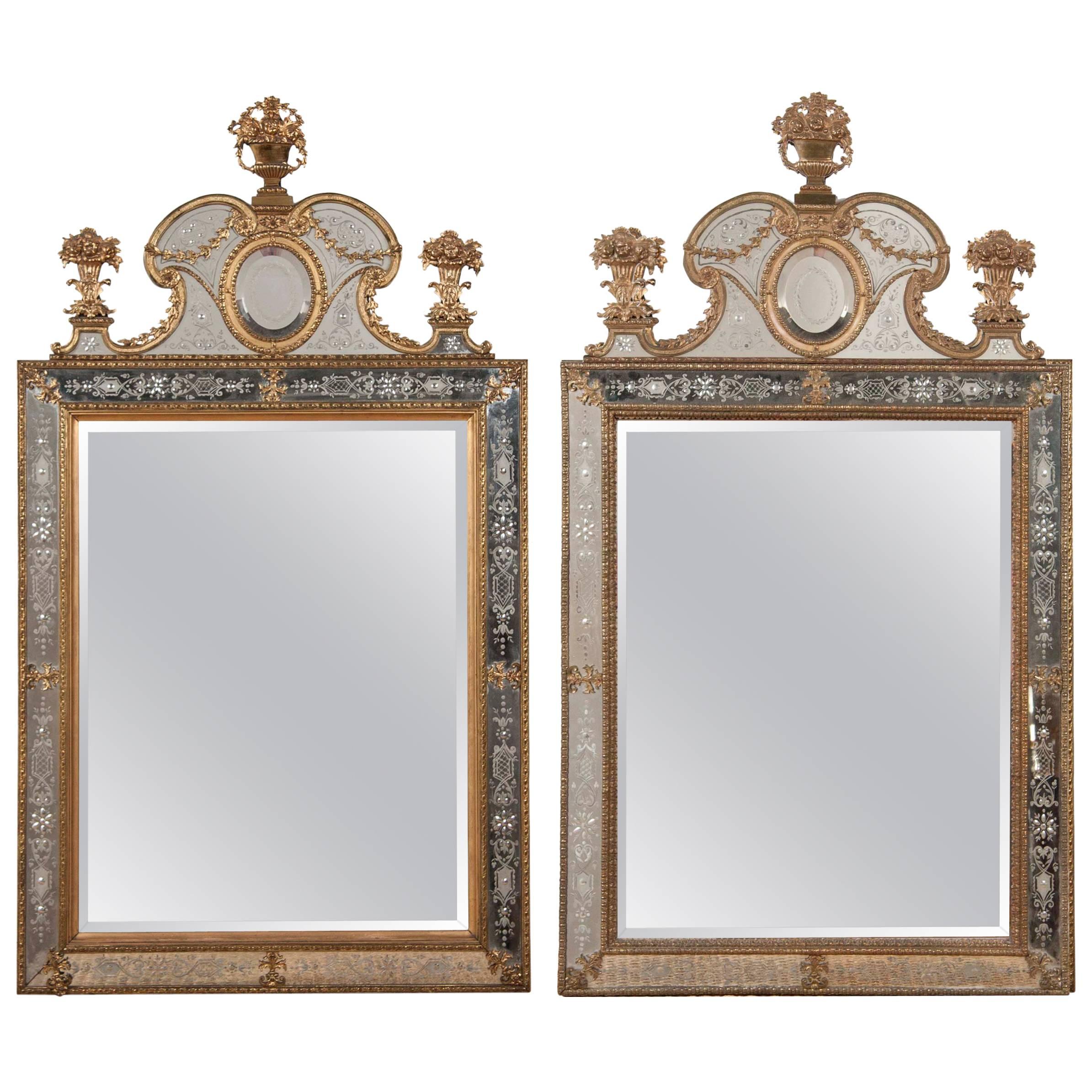 Matched Pair of Swedish Mirrors after the Model by Gustav Precht