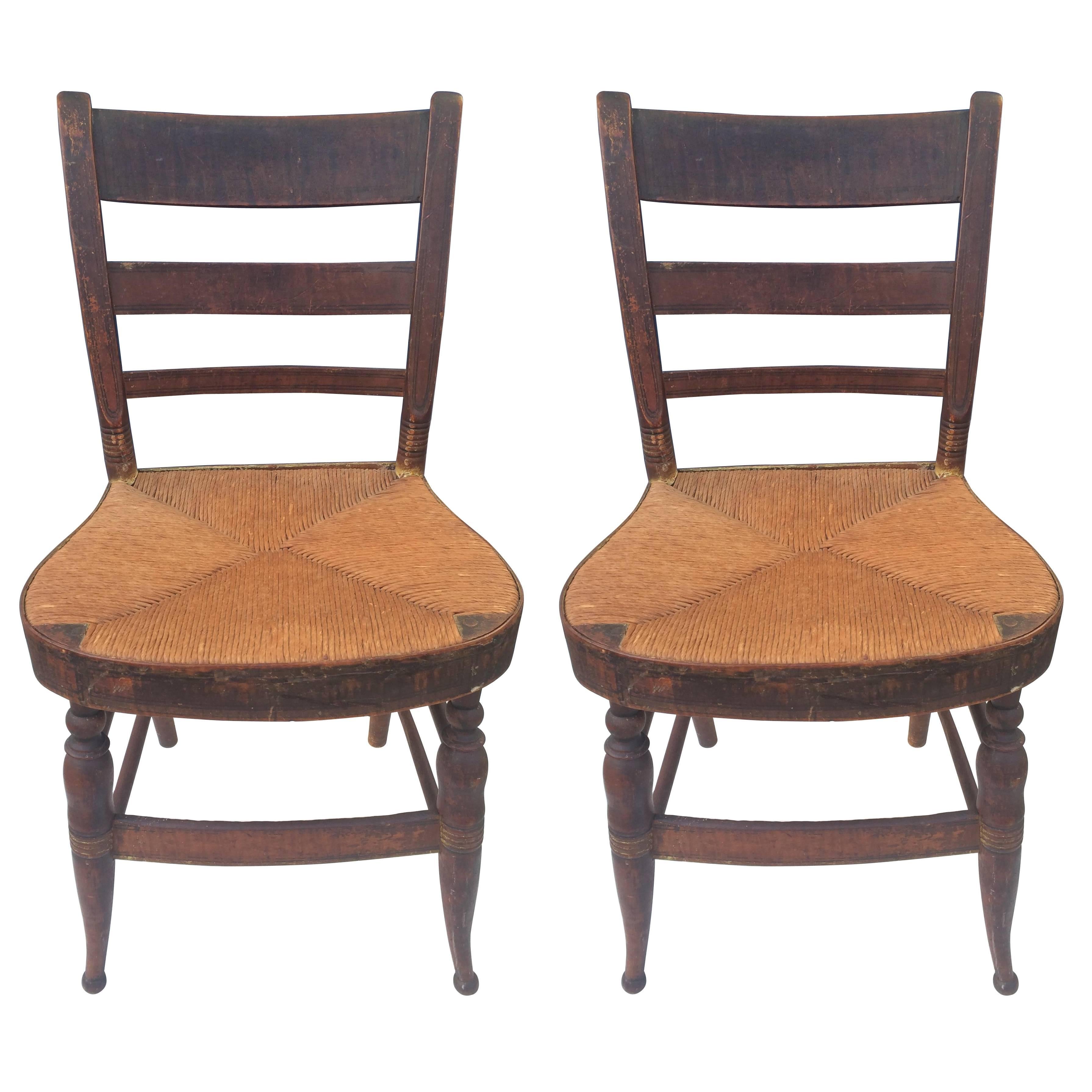 Pair of Balloon Seat Side Chairs, New York c.1820