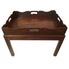 English George III Mahogany Tray on Stand, circa 1850