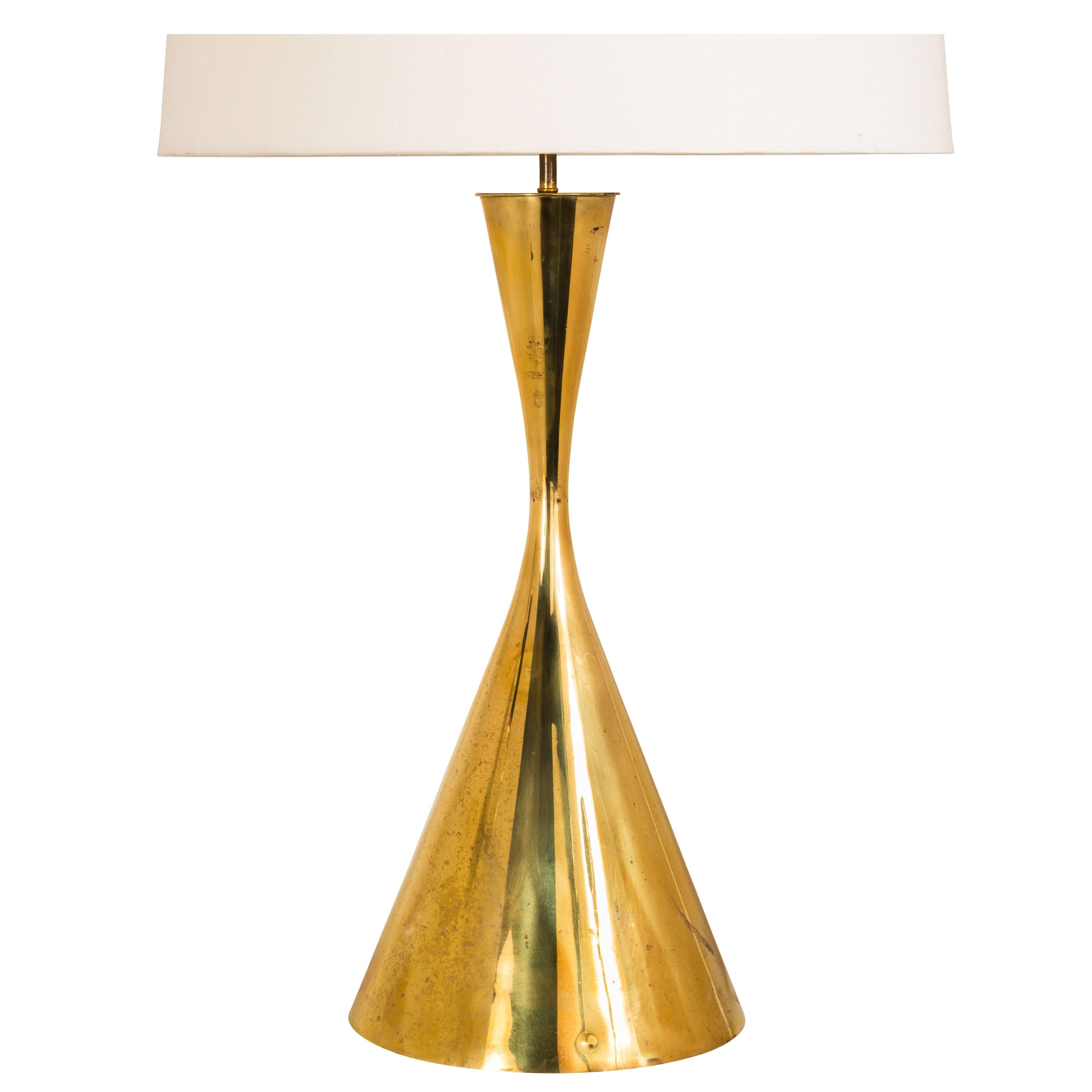 Rare Brass Table Lamp by Angelo Lelli