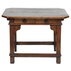 An 18th Century Spanish Walnut Stretchered Table with Drawers, circa 1770