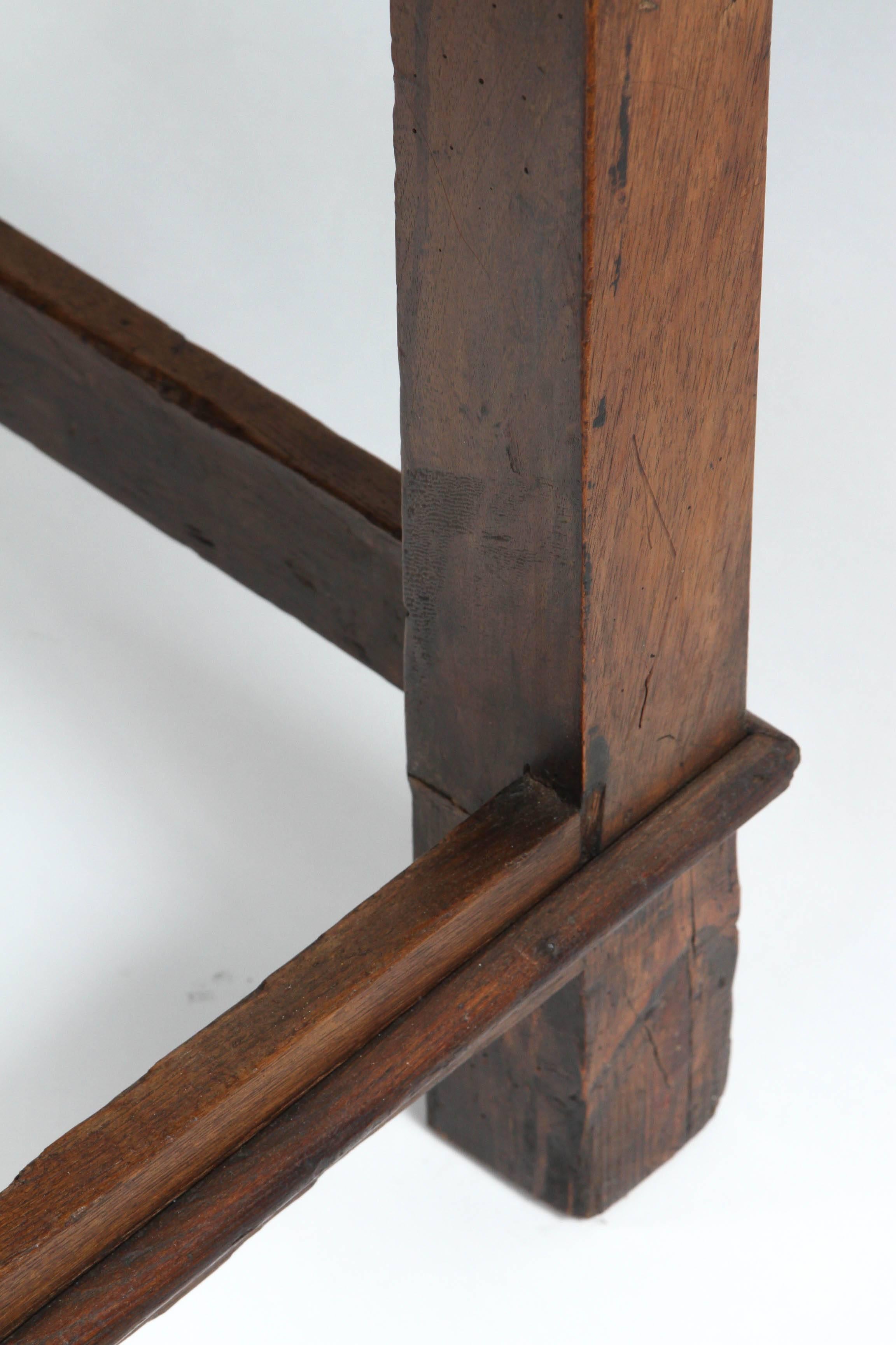 An 18th Century Spanish Walnut Stretchered Table with Drawers, circa 1770 2