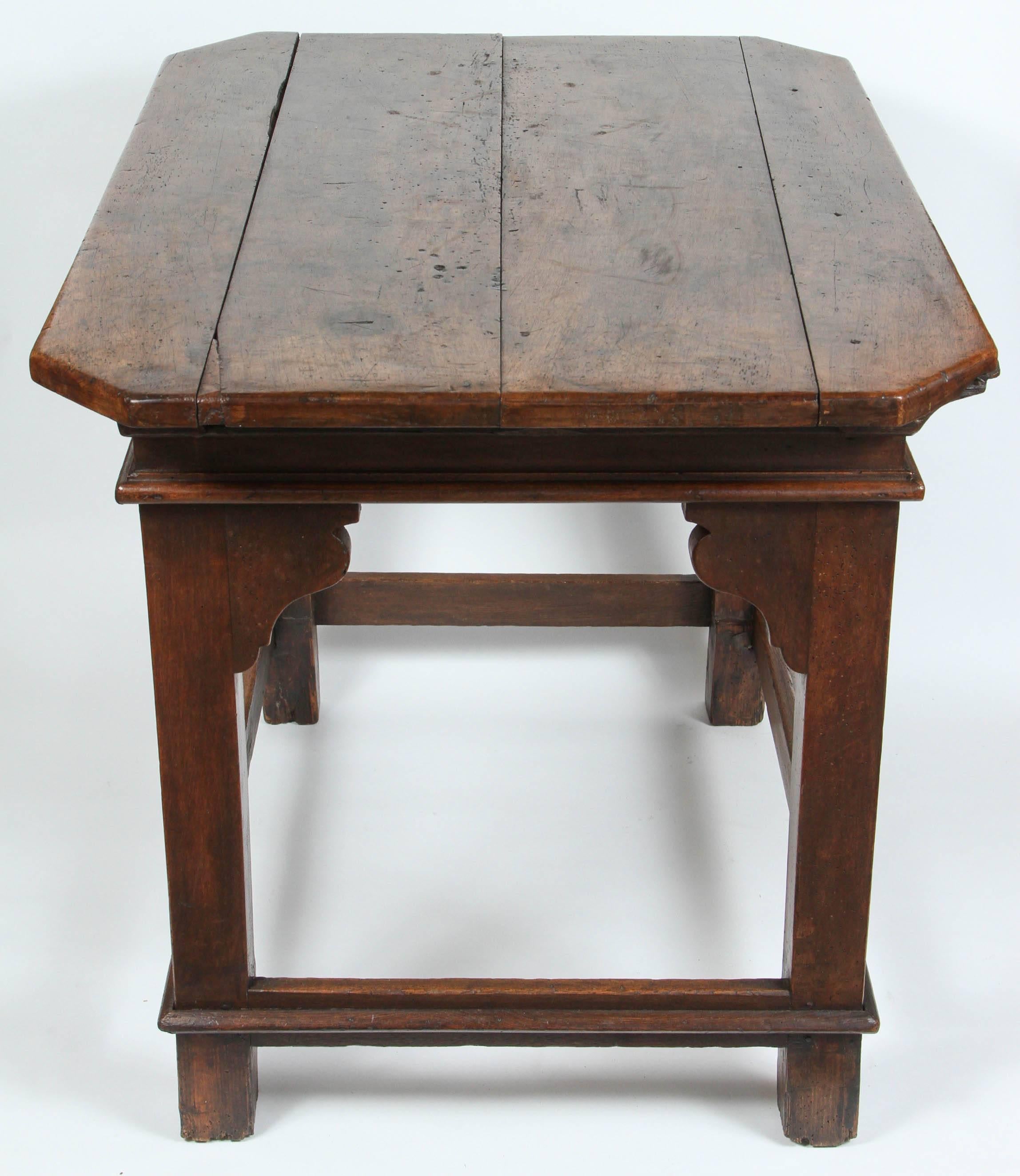 18th Century and Earlier An 18th Century Spanish Walnut Stretchered Table with Drawers, circa 1770