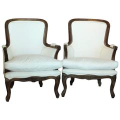 Pair of French Bergere Armchairs