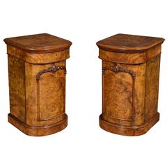 Pair of Walnut Bedside Cabinets 