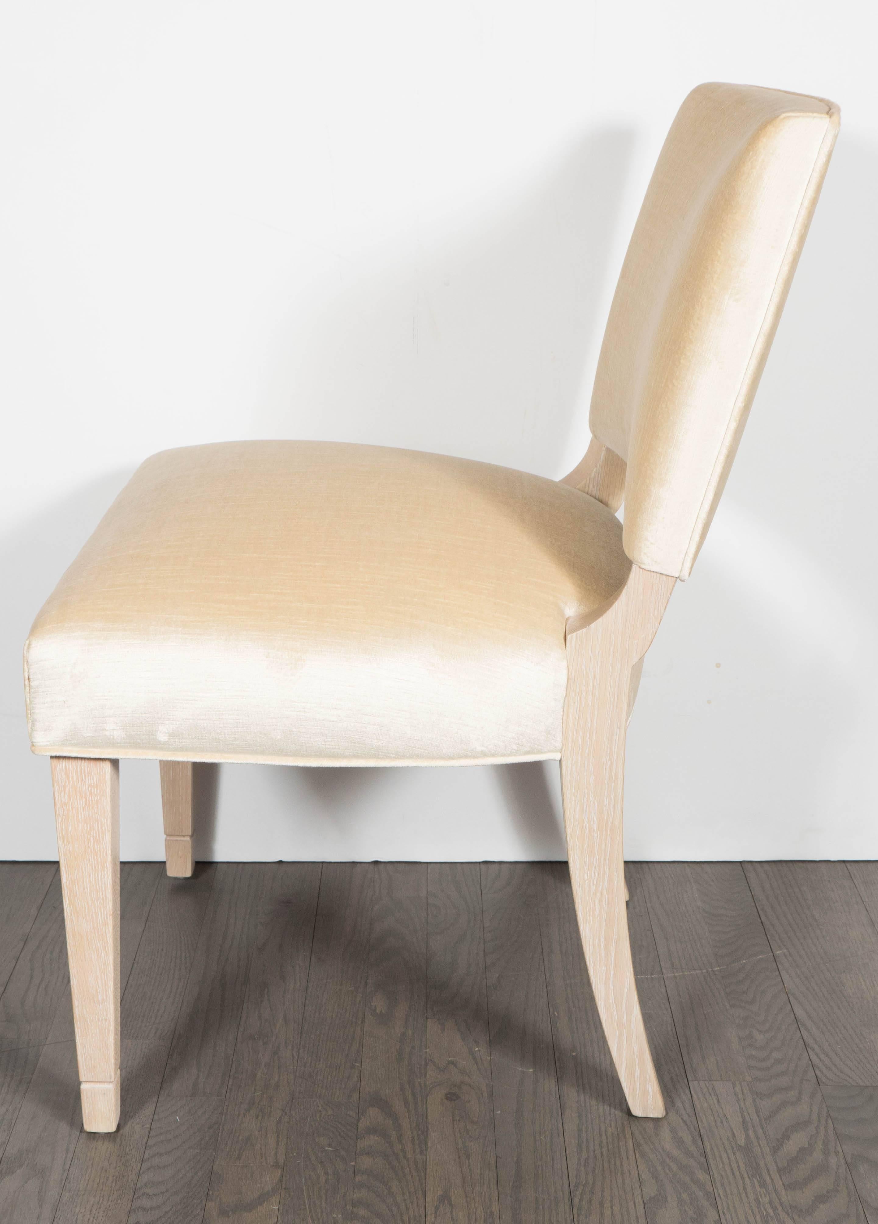 Eight Dining Chairs in White Oak for Schmieg & Kotzian by Dorothy Draper 3