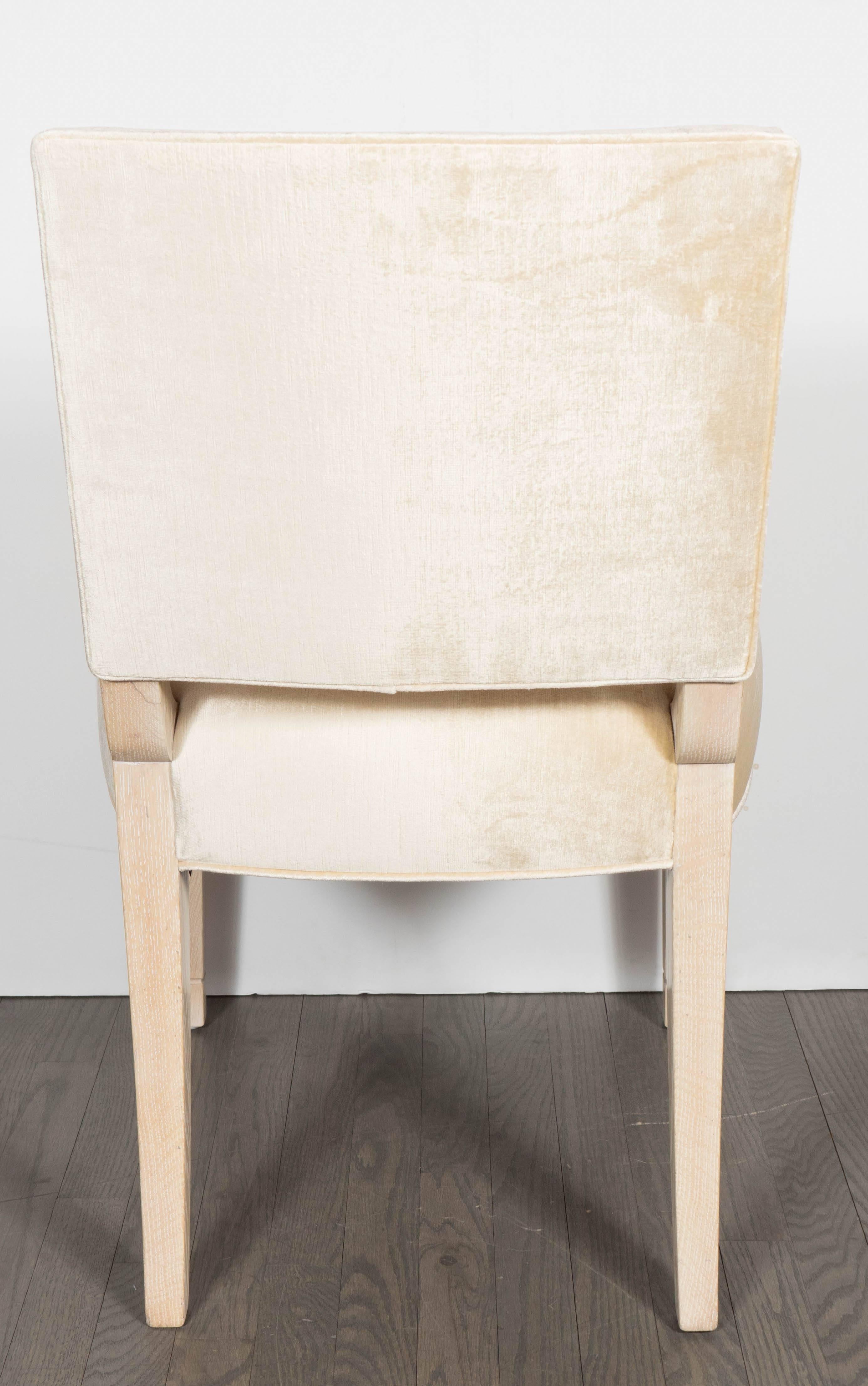 Eight Dining Chairs in White Oak for Schmieg & Kotzian by Dorothy Draper 4