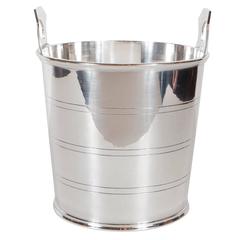 Handsome English Art Deco Silver-Plate Ice Bucket with Stylized Handles 3