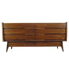 Hoke Wood Eight-Drawer Walnut Dresser