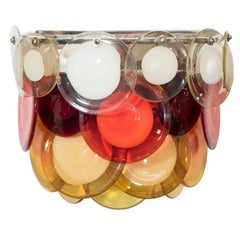 Colorful Vistosi Sconce with Murano Glass Discs