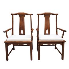 Pair of Asian Style Hardwood Side Chairs 10