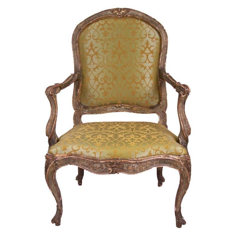 Carved 18th Century, Italian Venetian Armchair For Sale