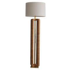 George Kovacs Rattan Floor Lamp