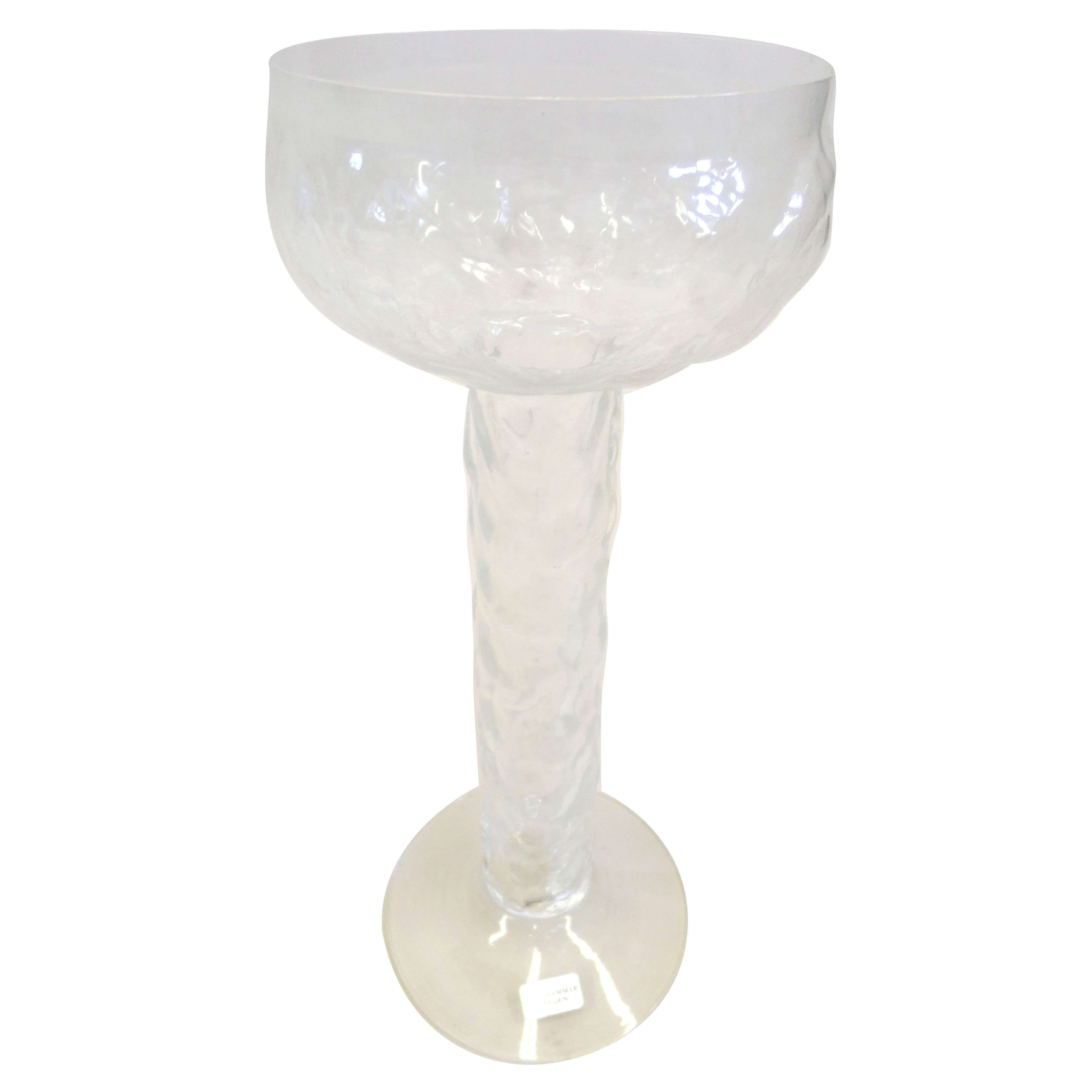 Handblown Swedish 'Ice Glass' Bud Vase by Lindshammar For Sale