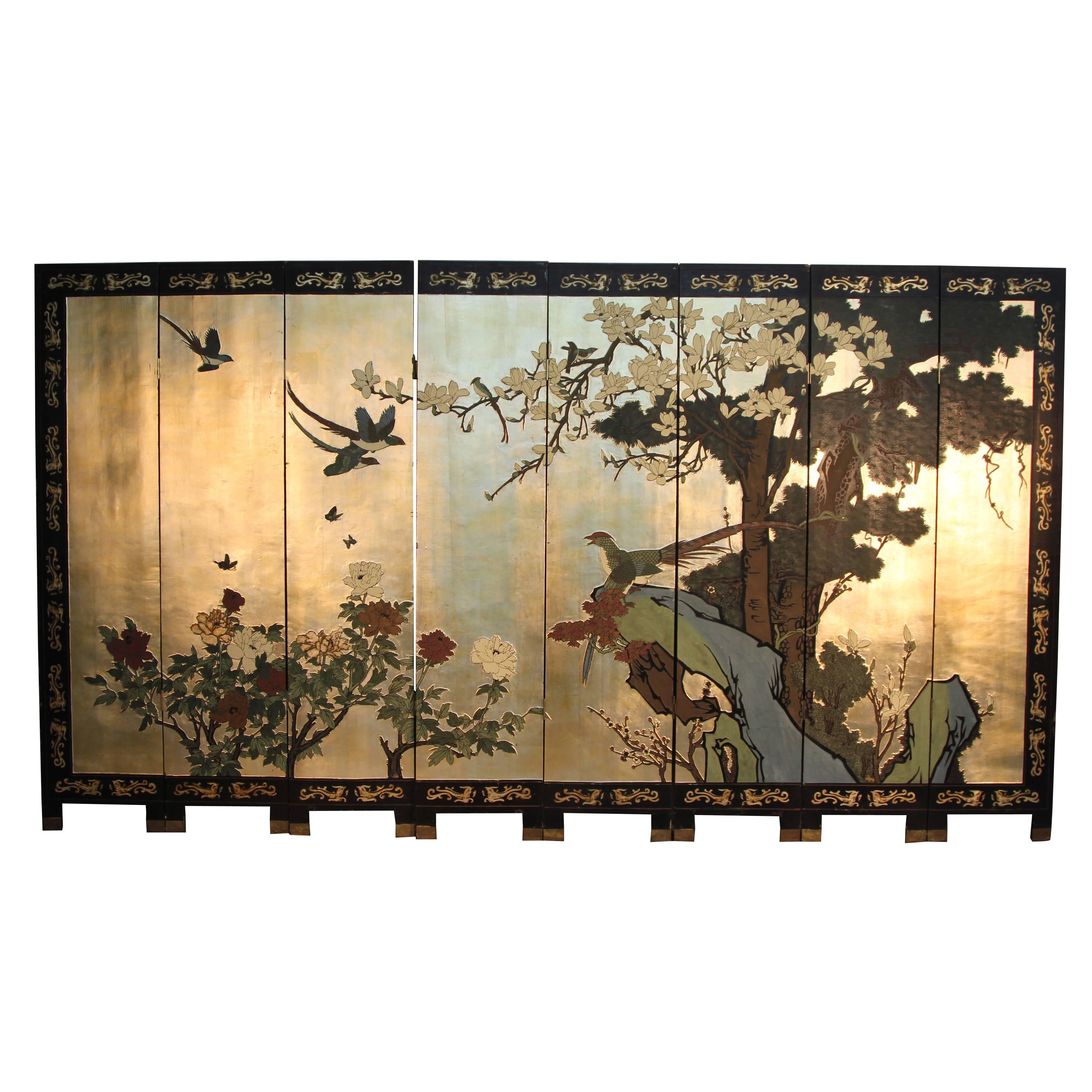 Eight-Panel Asian Folding Screen