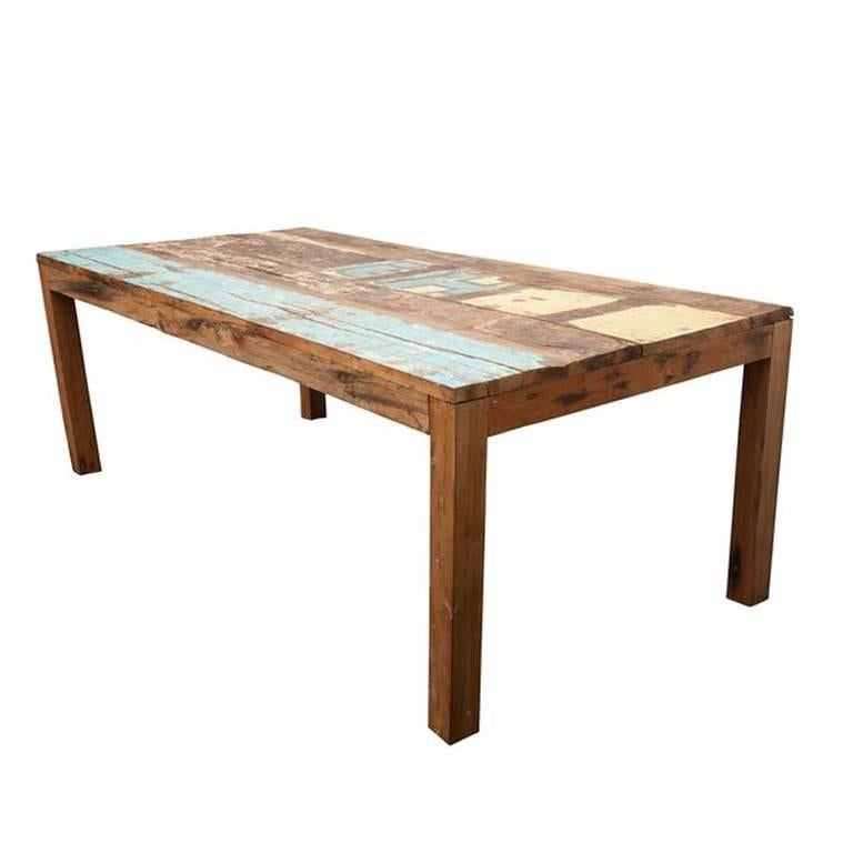 Reclaimed Indonesian Fishing Boat Dining Table For Sale